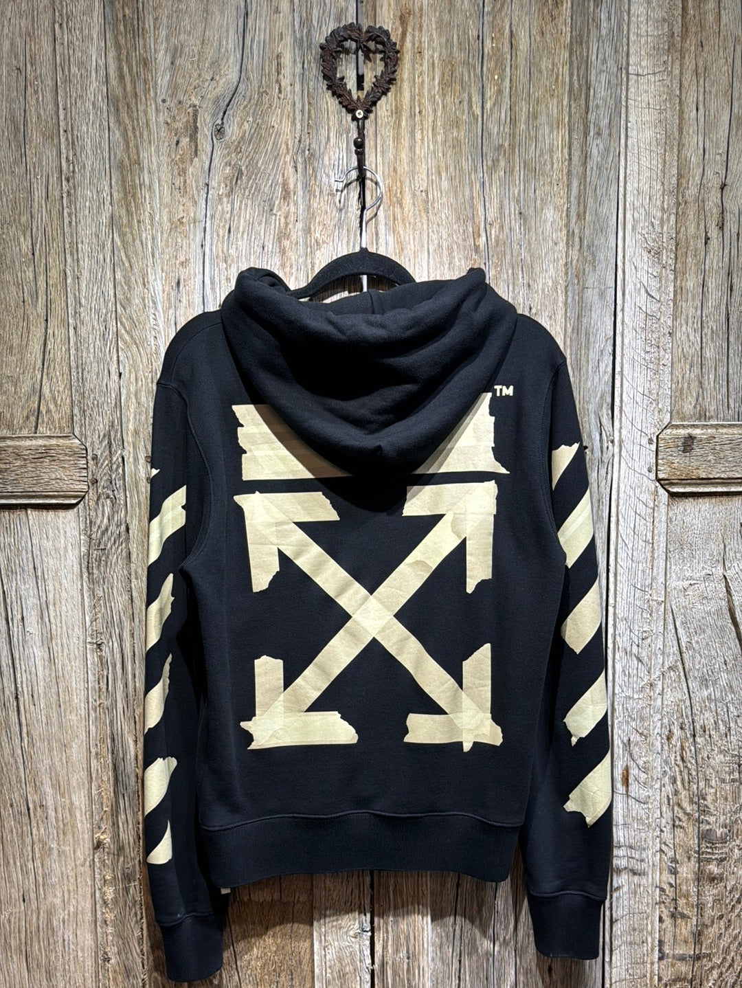 Off white hotsell tape hoodie