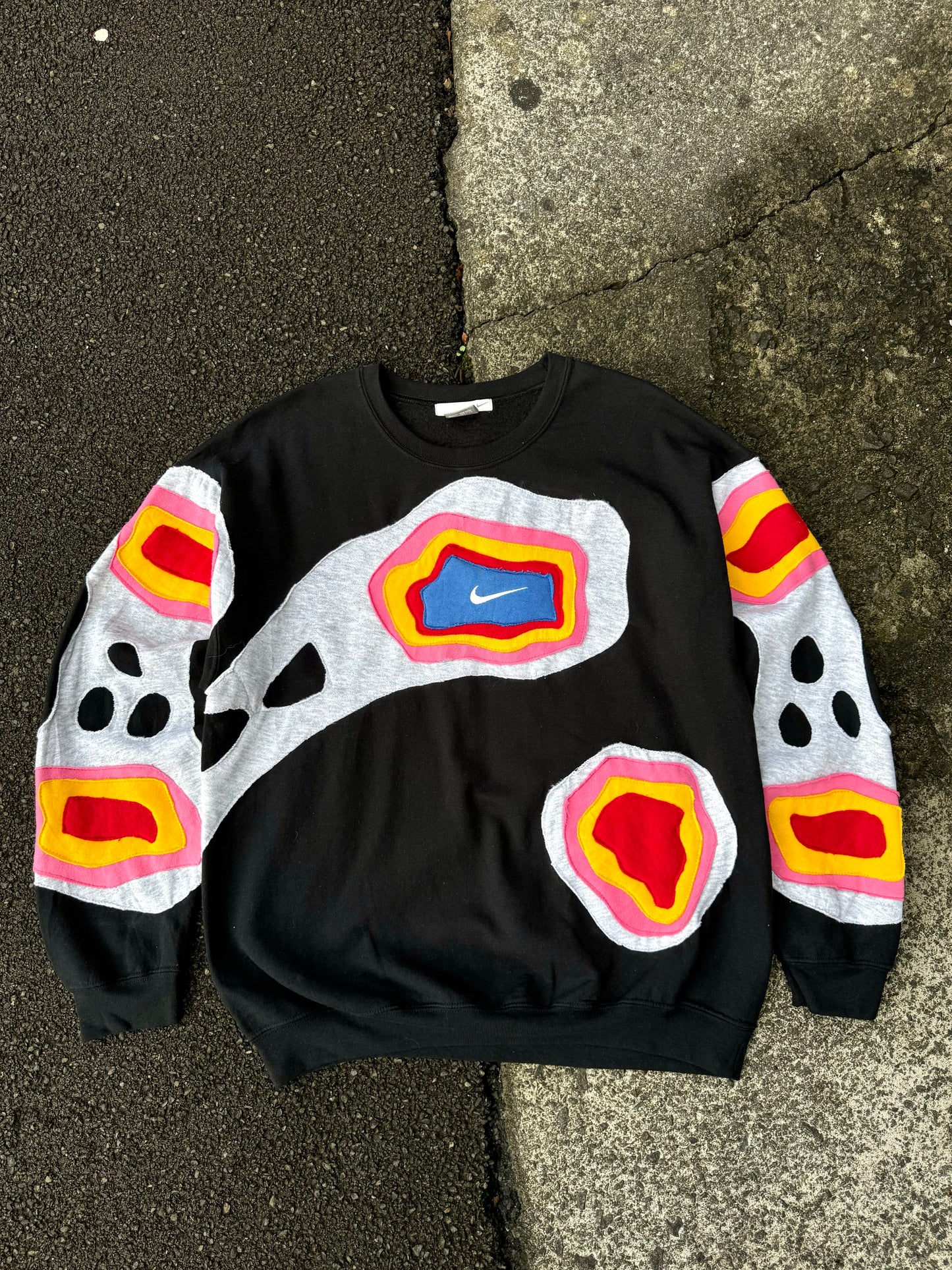 Vintage Reworked Nike Sweatshirt - Black / Multi