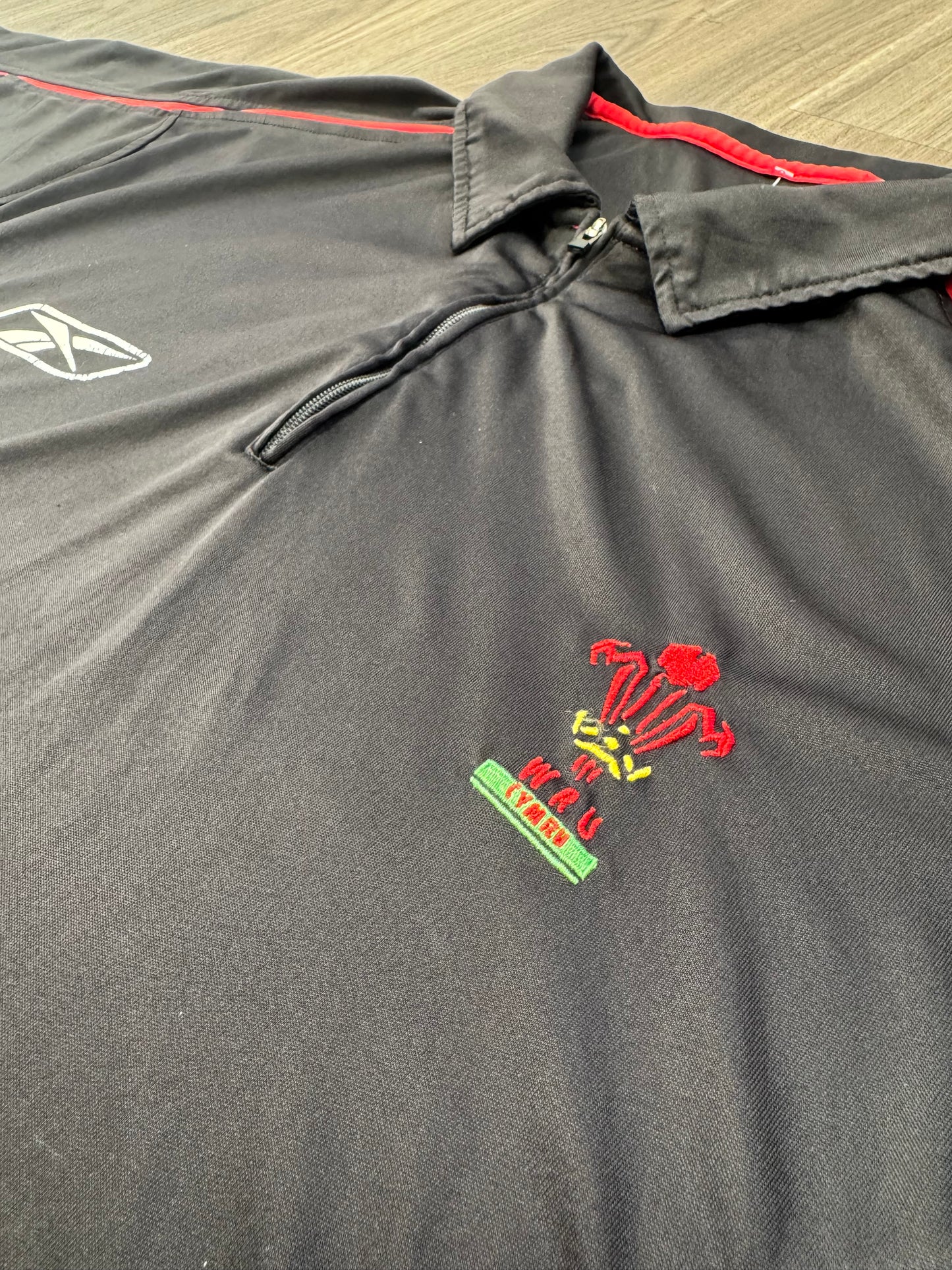 Wales WRU Black Polo Zip Shirt