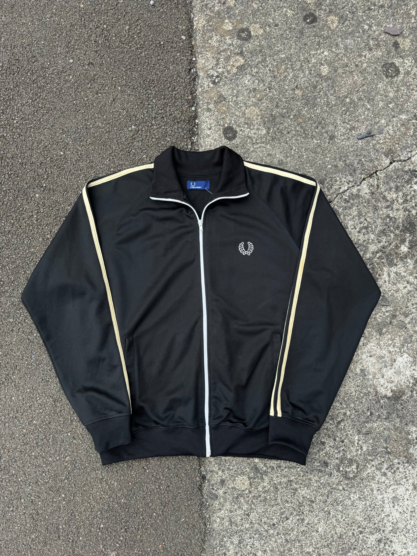 Black Fred Perry Side Stripe Jacket