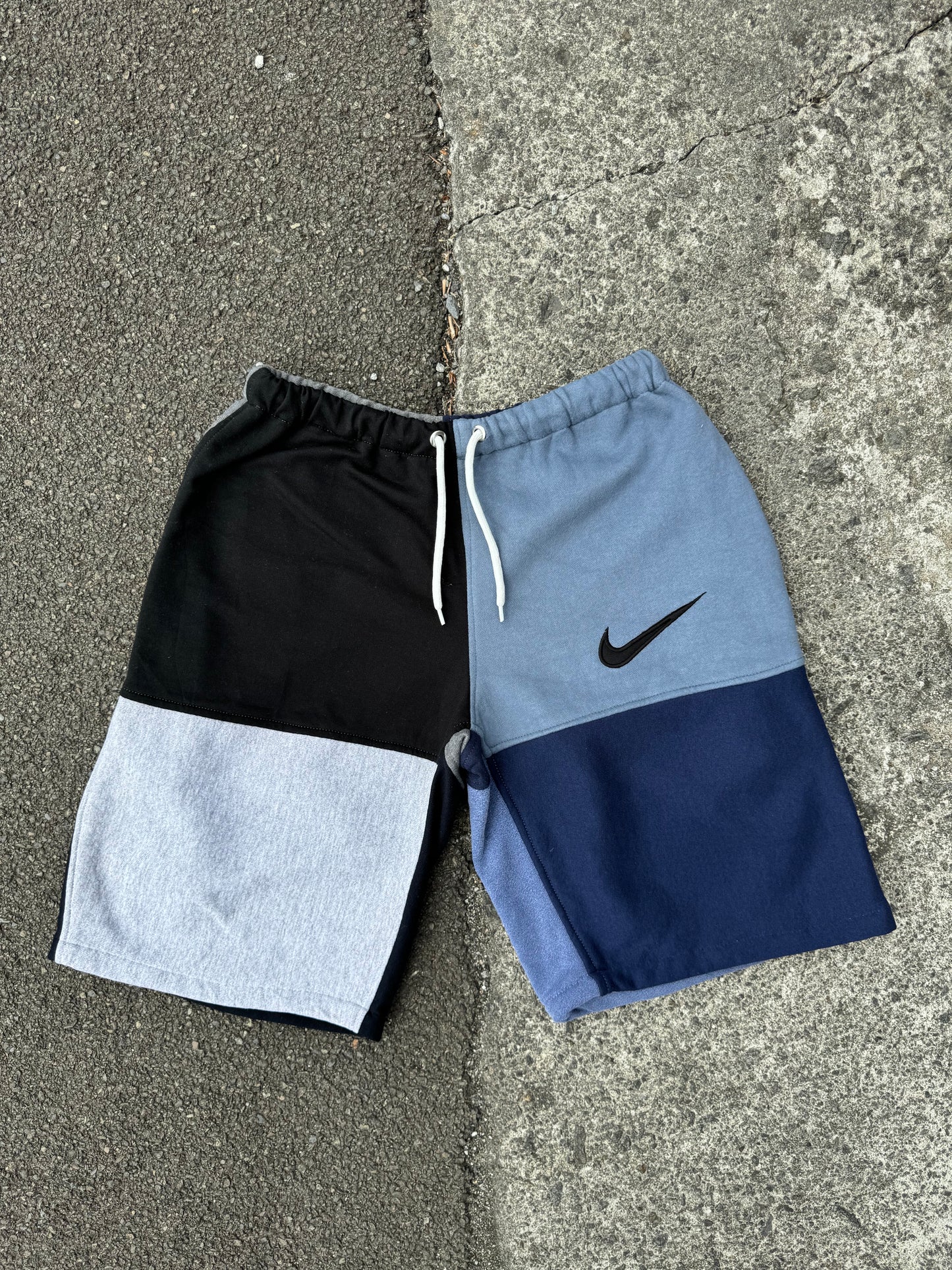 Reworked Nike Sweat Shorts - Blue / Grey