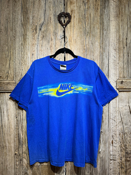 Vintage Nike Blue Glitch Logo Tee