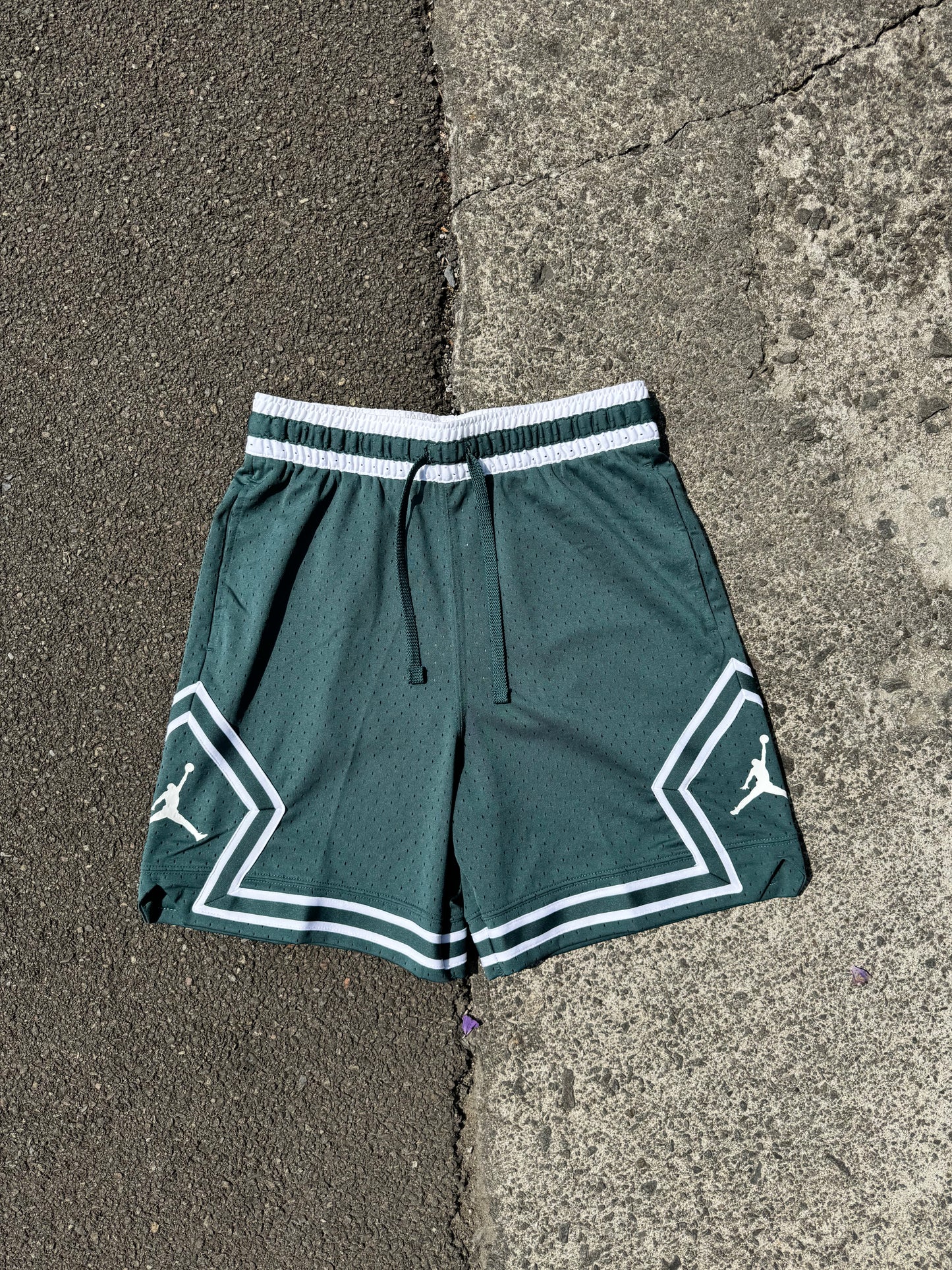 Oxidised Green Jordan Mesh Diamond Shorts