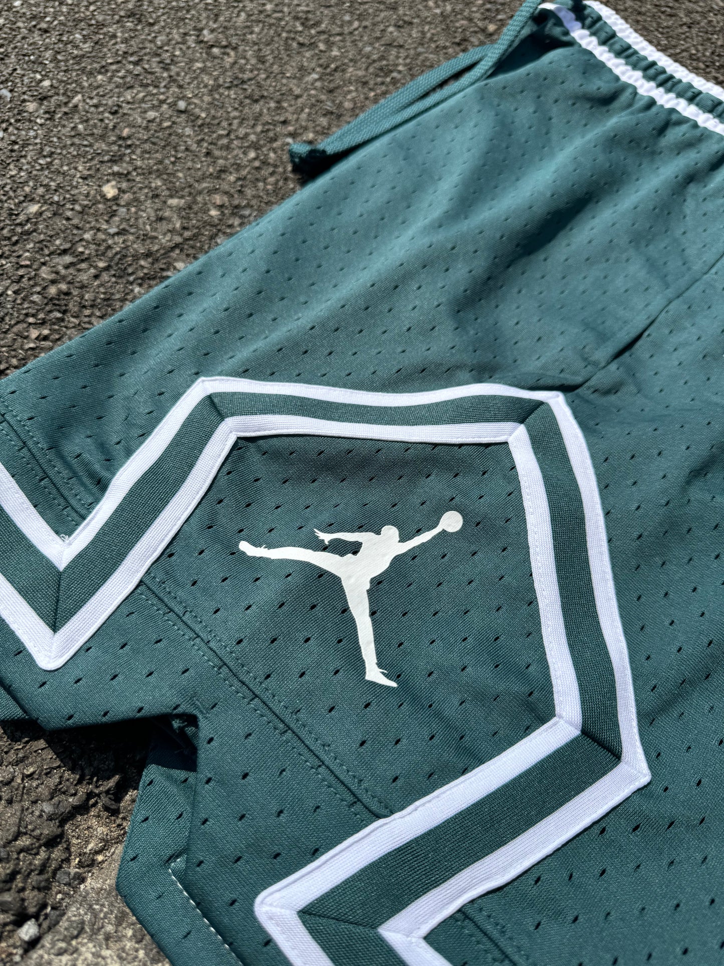 Oxidised Green Jordan Mesh Diamond Shorts