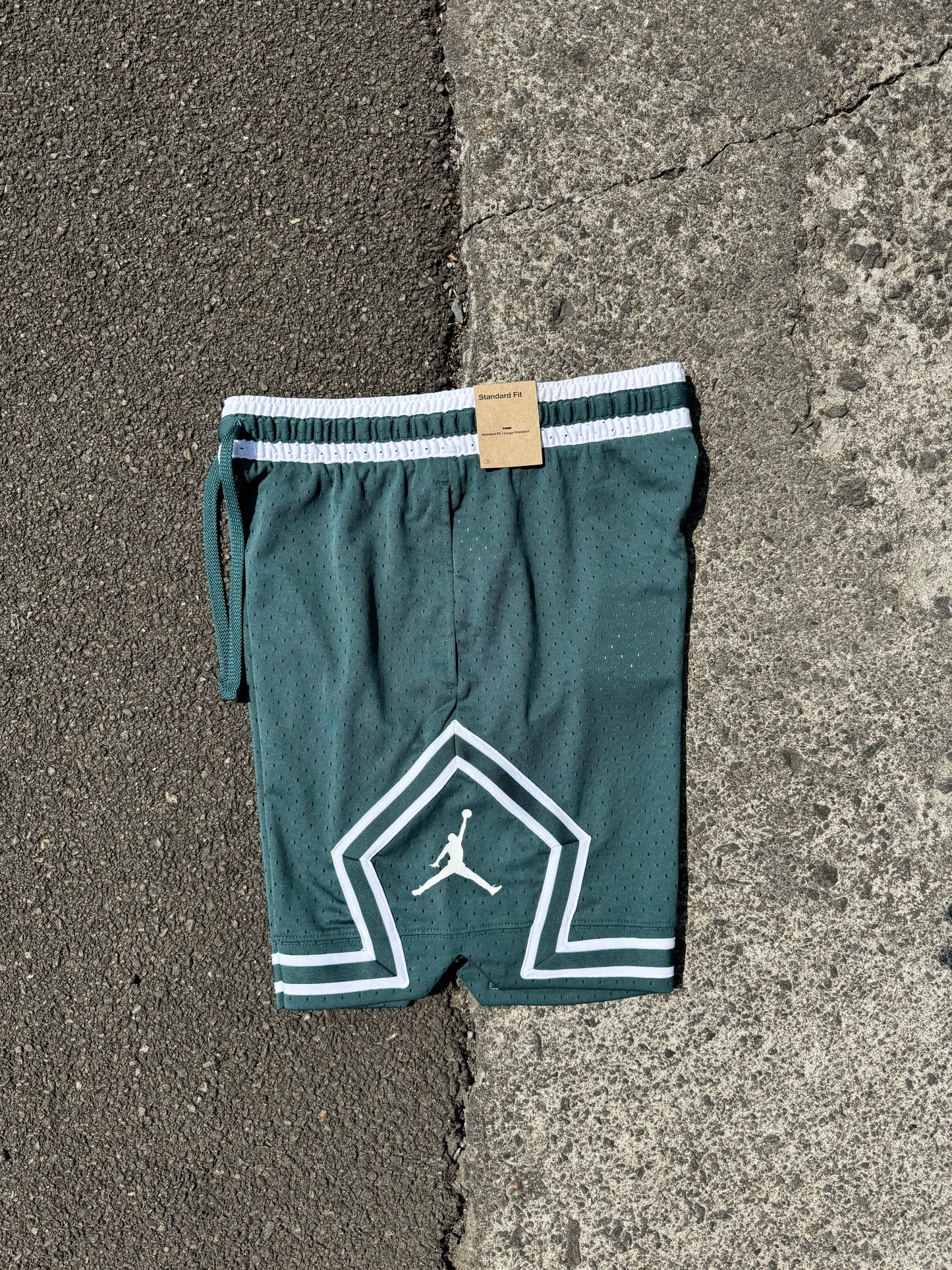 Oxidised Green Jordan Mesh Diamond Shorts