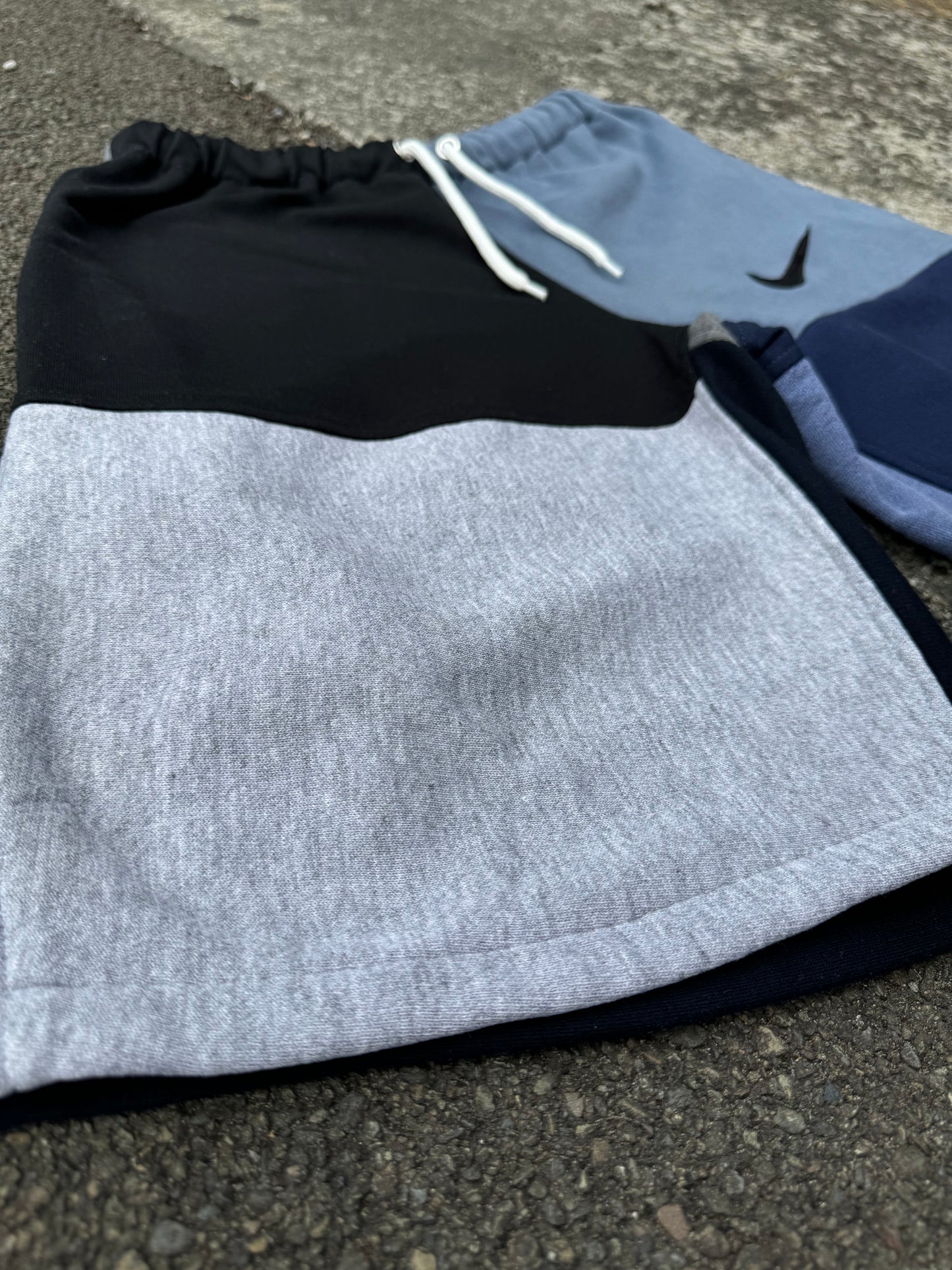 Reworked Nike Sweat Shorts - Blue / Grey