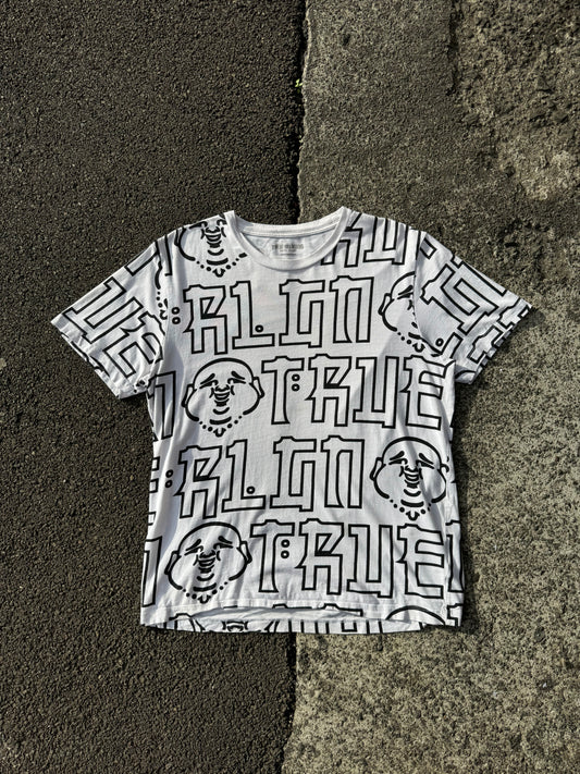 True Religion White Print Tshirt