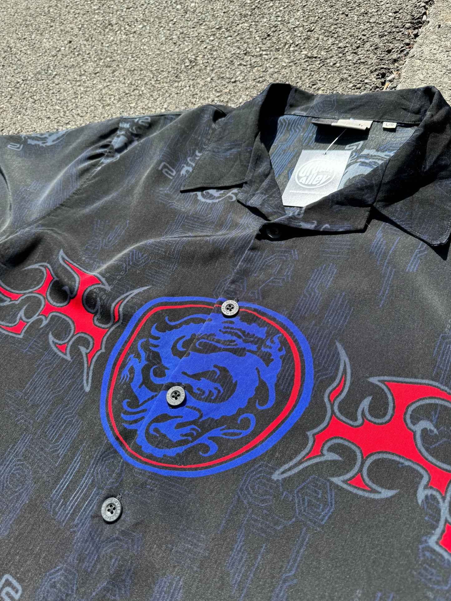 Black Mortal Kombat Button Shirt