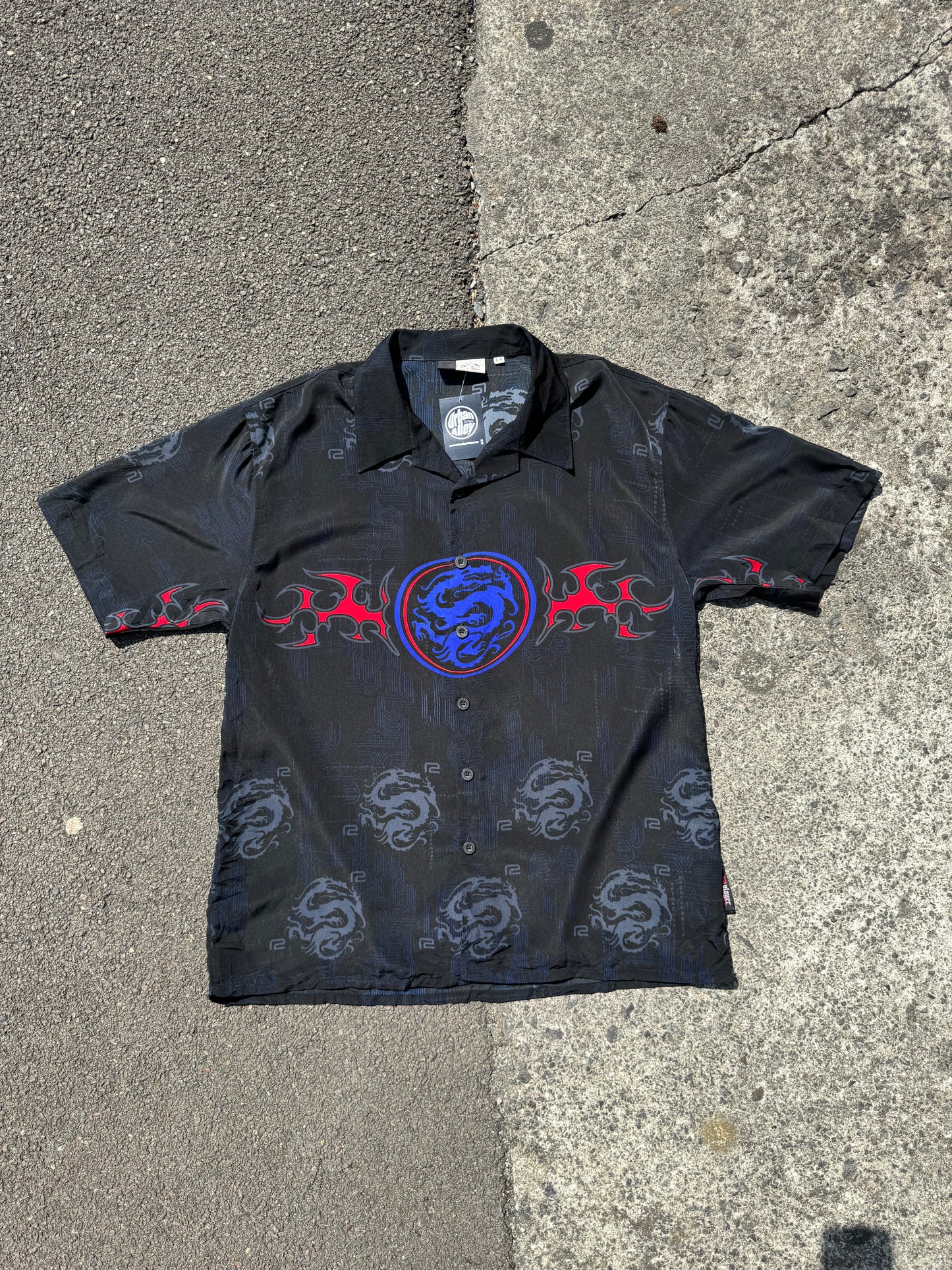 Black Mortal Kombat Button Shirt