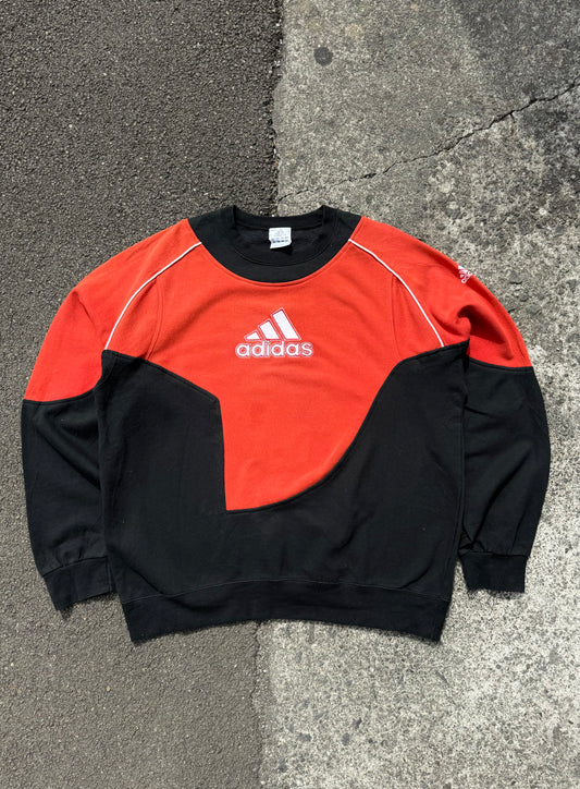 Vintage Reworked Adidas Sweatshirt - Black / Orange
