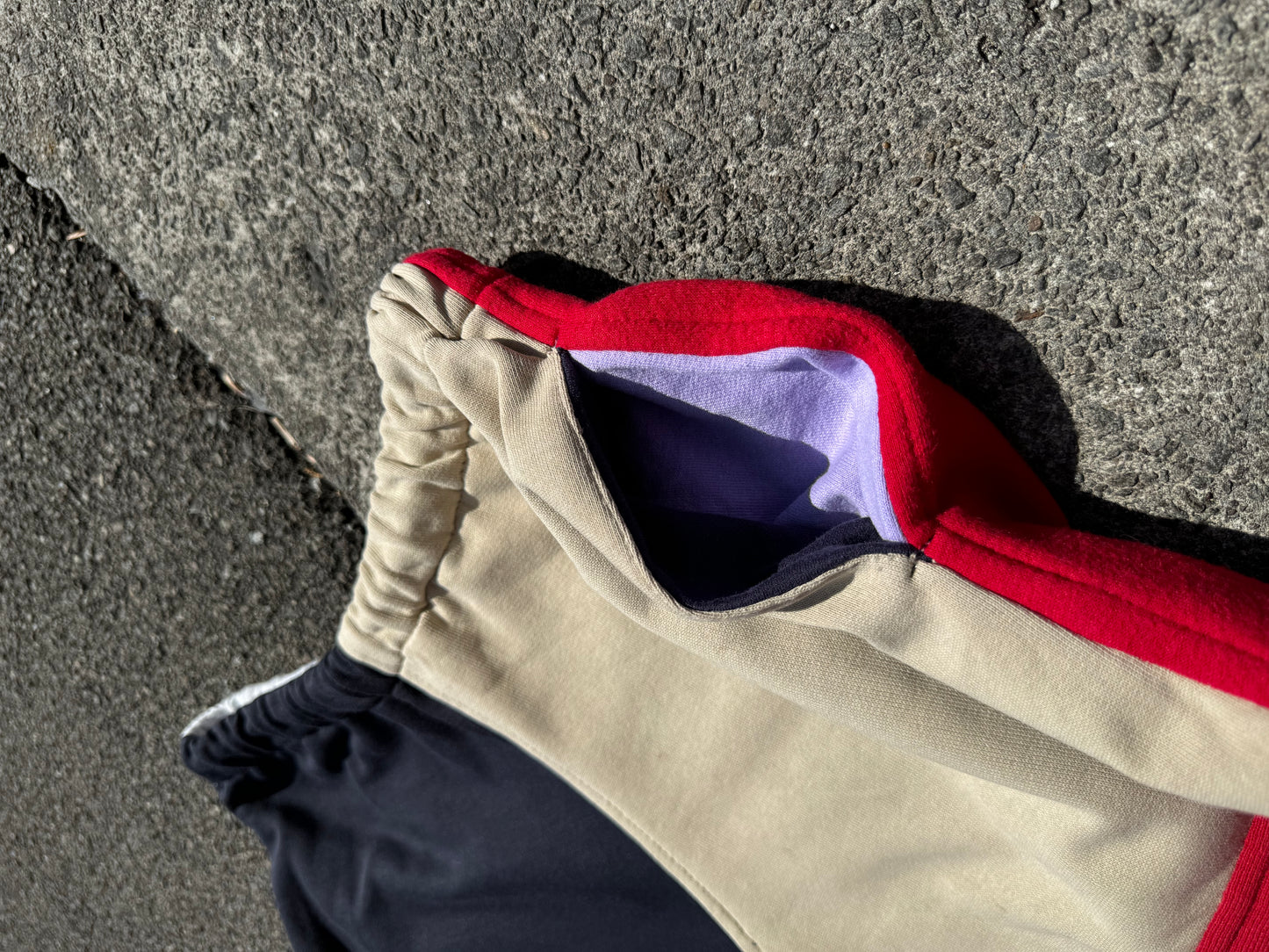 Reworked Nike Sweat Shorts - Grey / Red / Navy