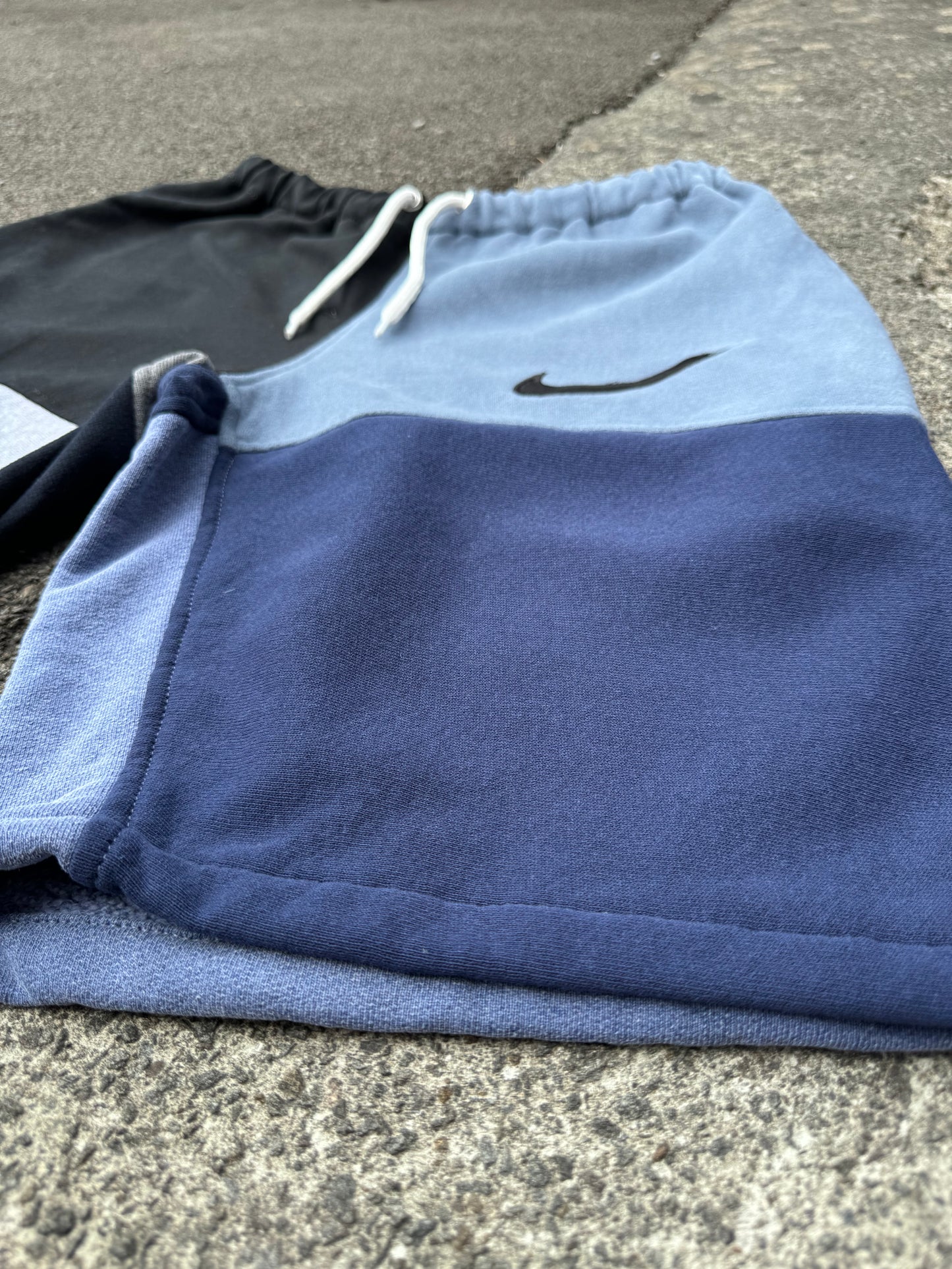 Reworked Nike Sweat Shorts - Blue / Grey