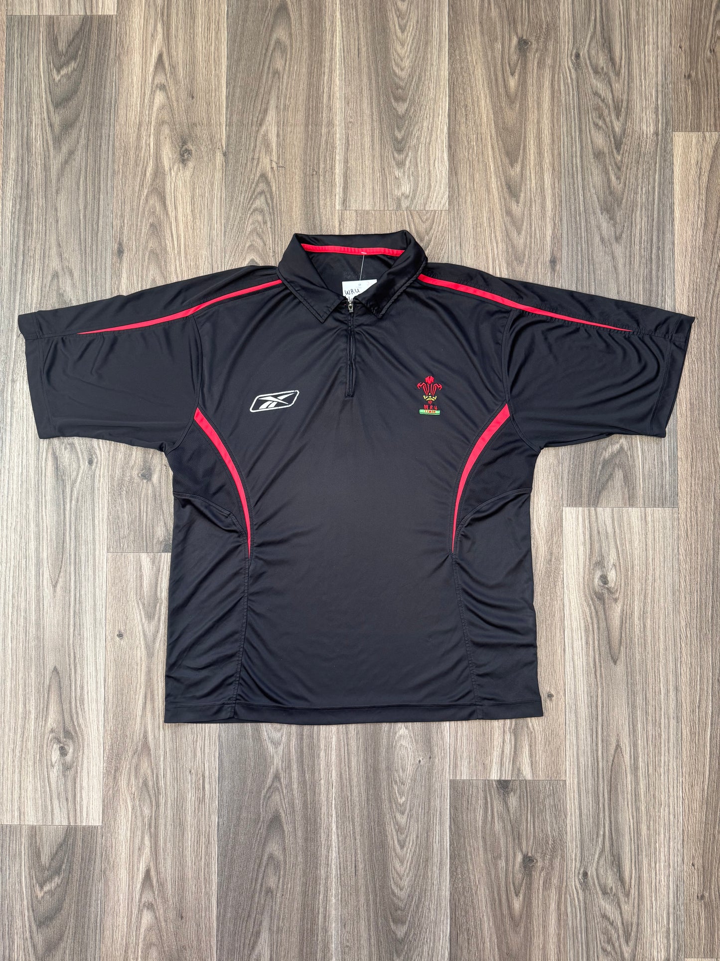 Wales WRU Black Polo Zip Shirt