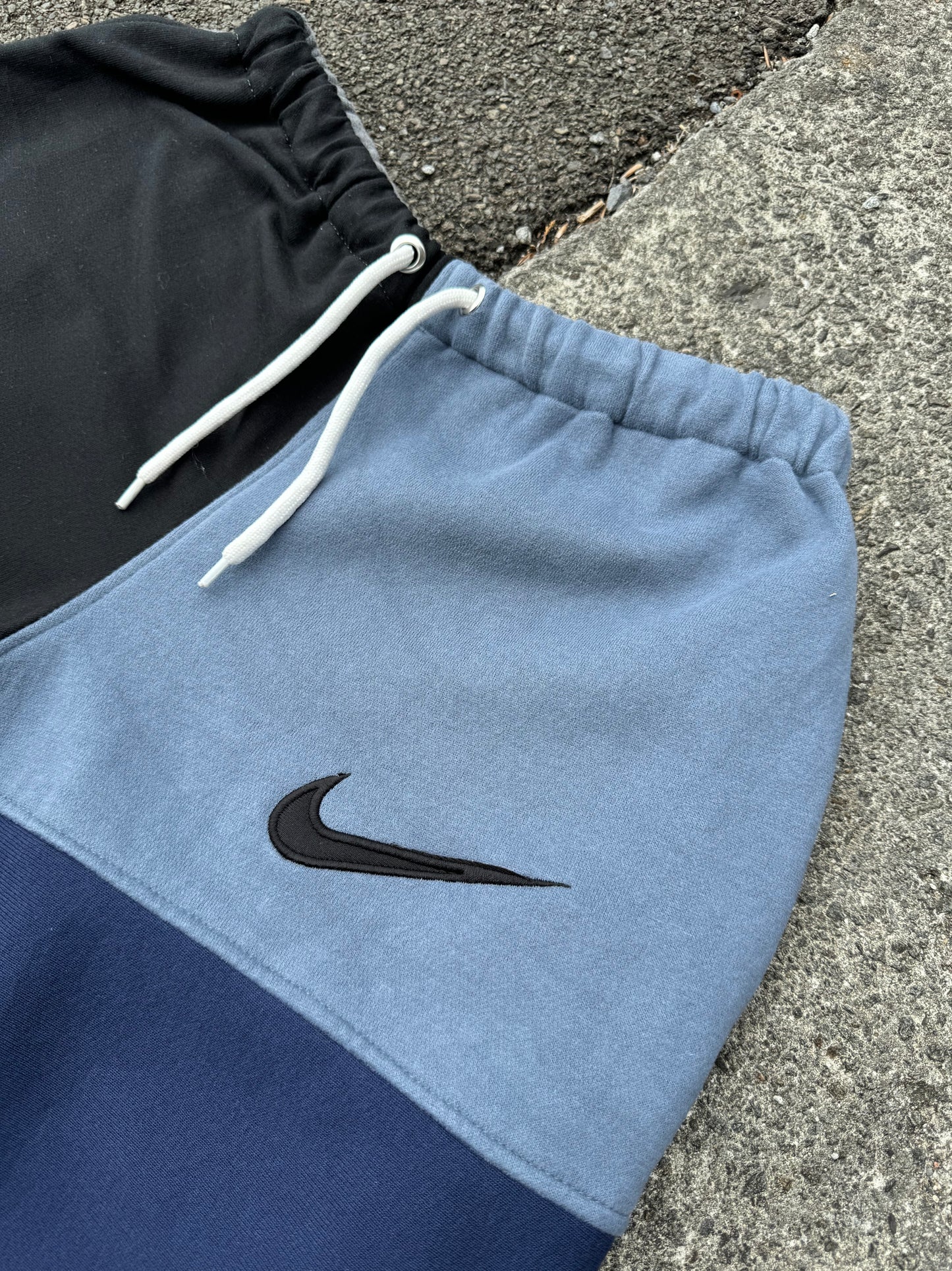 Reworked Nike Sweat Shorts - Blue / Grey