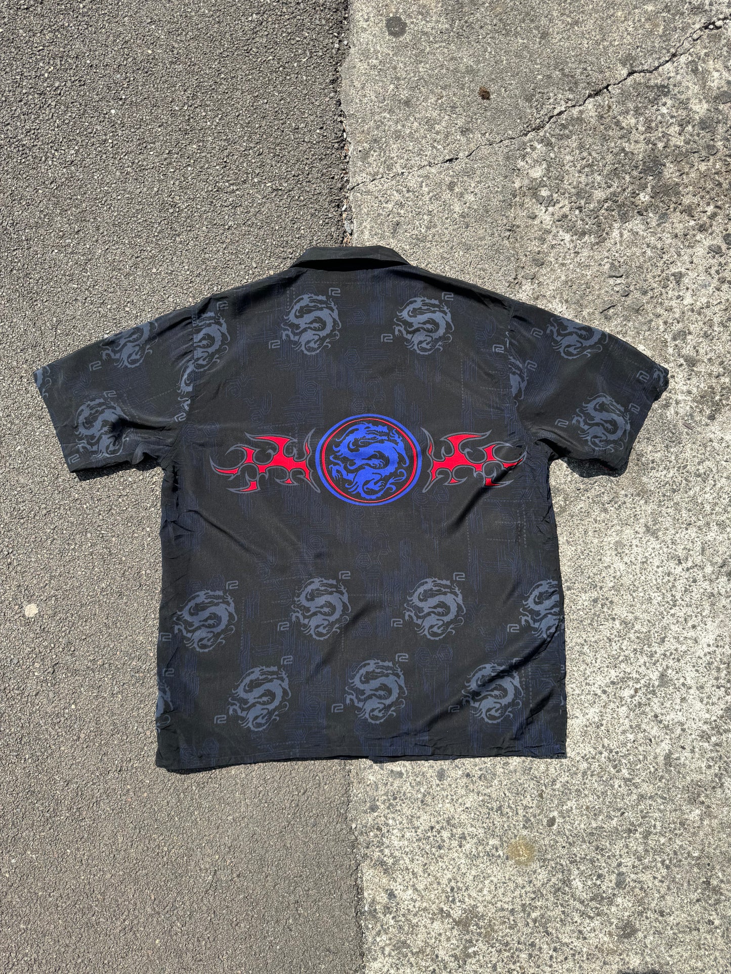 Black Mortal Kombat Button Shirt