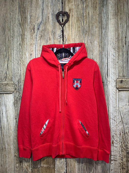 Red Tommy Hilfiger Zip Hoodie