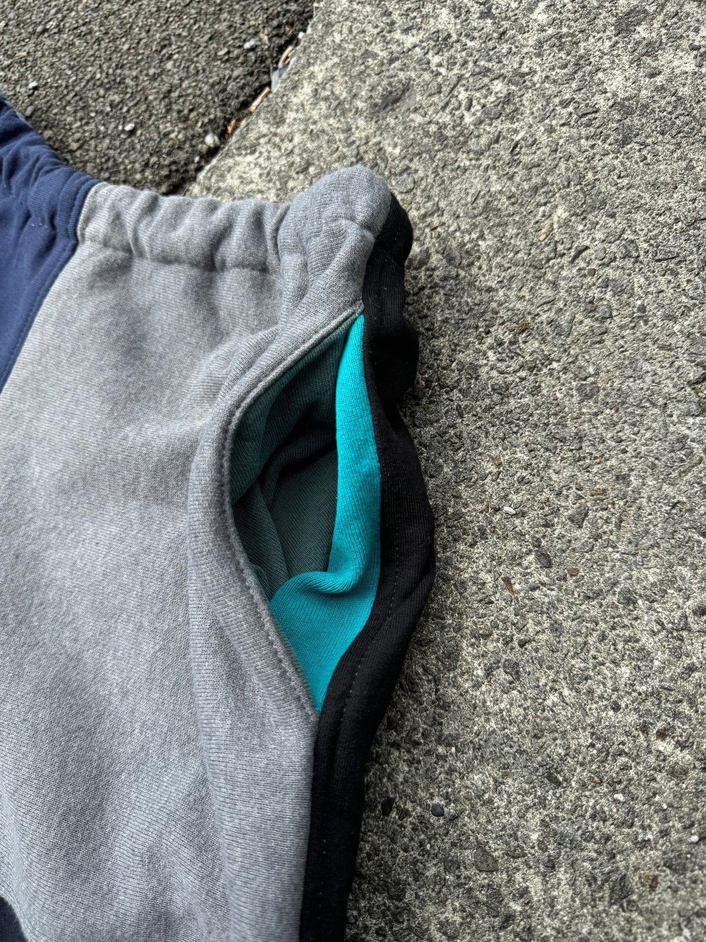 Reworked Nike Sweat Shorts - Blue / Grey