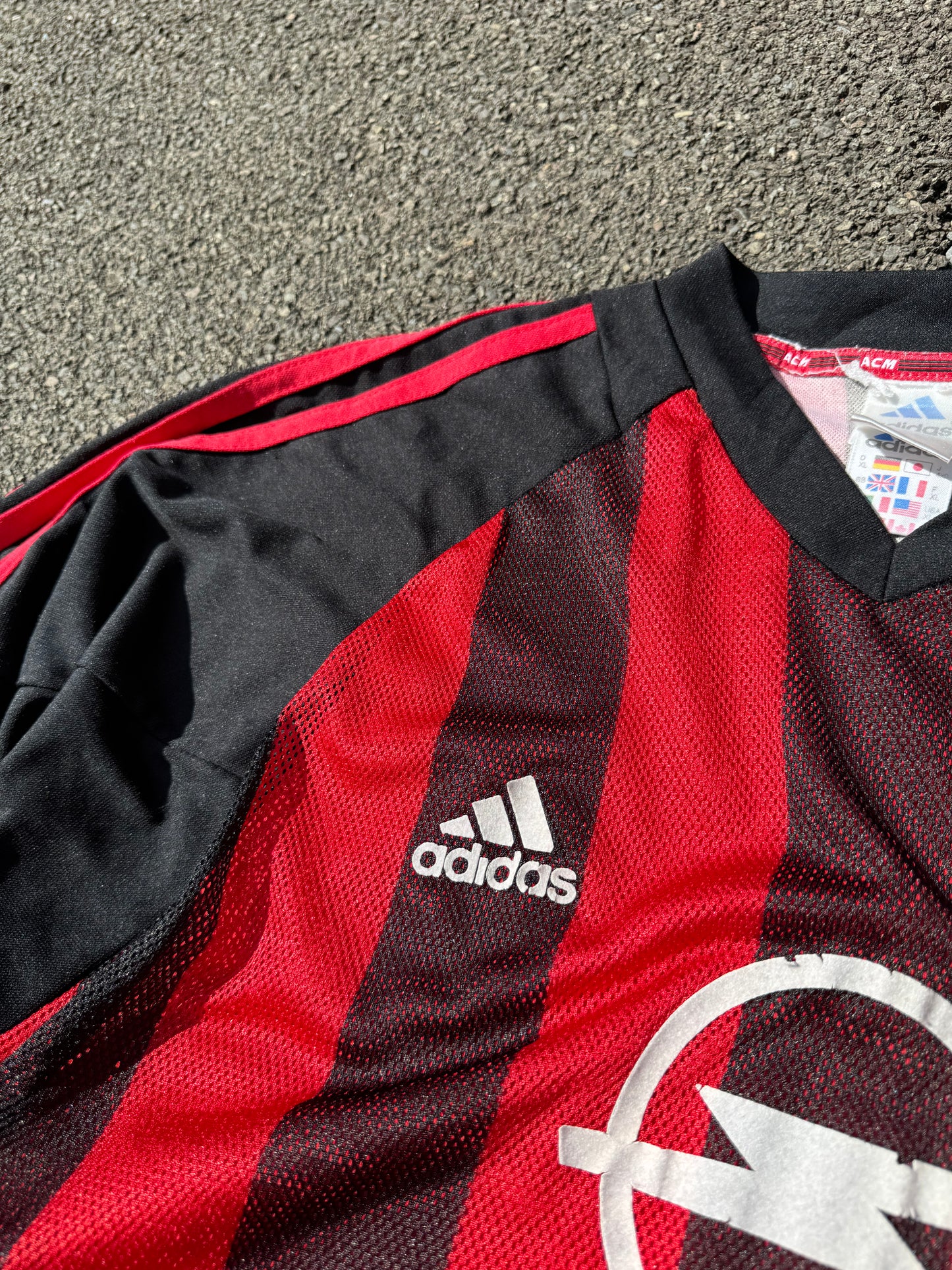 Black A.C Milan Adidas Football Shirt