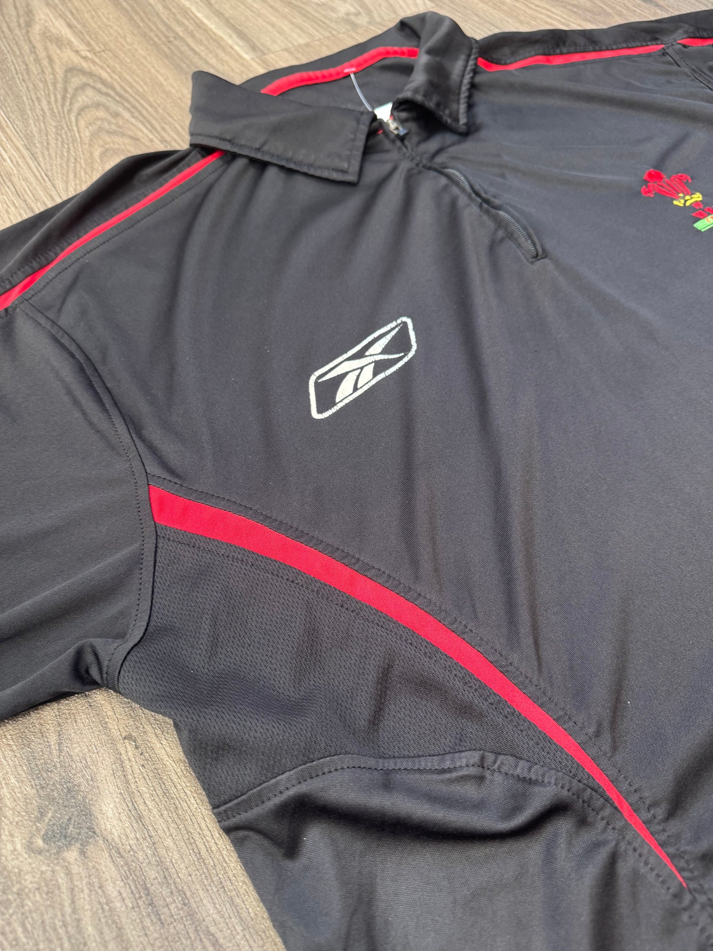 Wales WRU Black Polo Zip Shirt